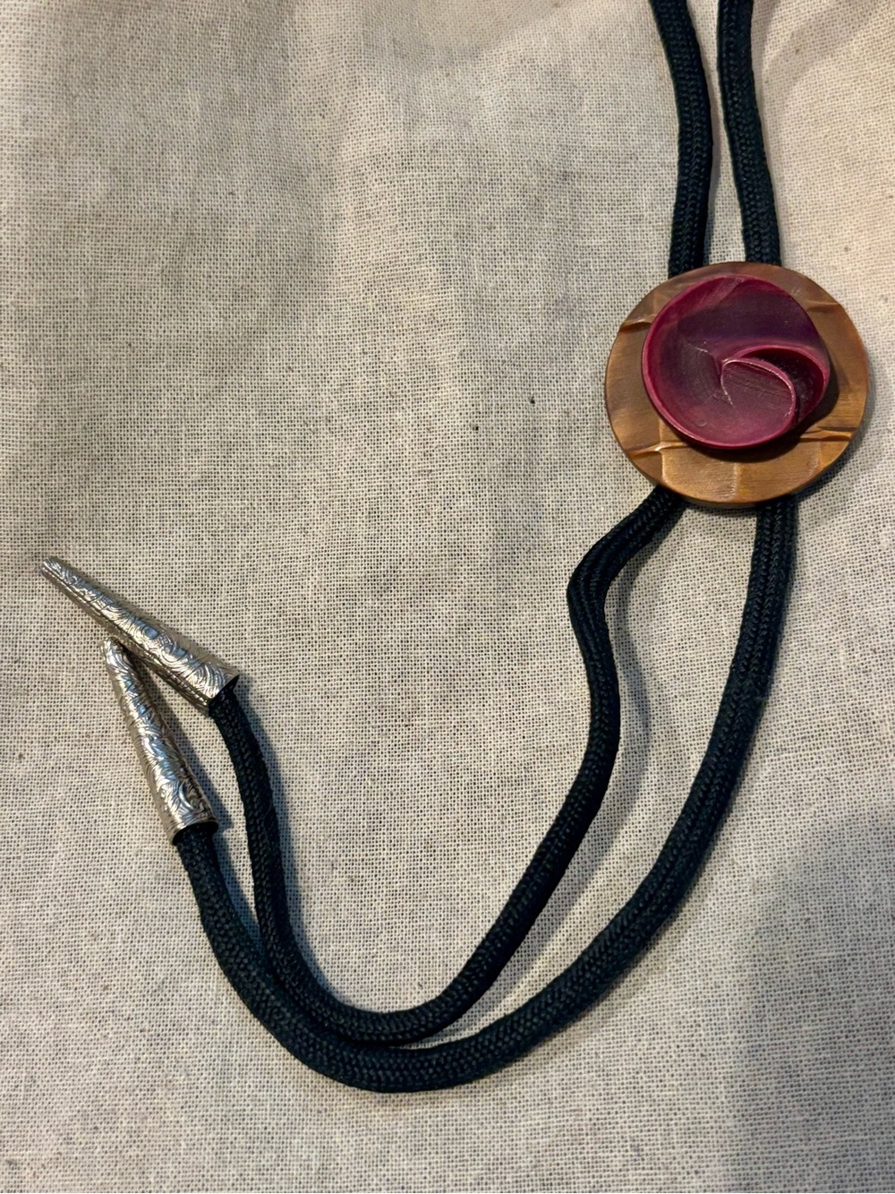 Handcrafted Vintage Adjustable Black Bolo Tie Western Unisex